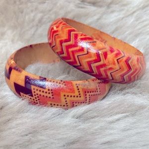 4/$15 🍭 2 bohemian wooden bangles